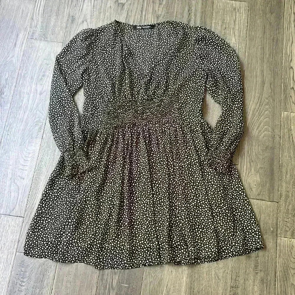 Zara Dresses & Skirts - Zara  | Sheer polka dot long sleeve dress